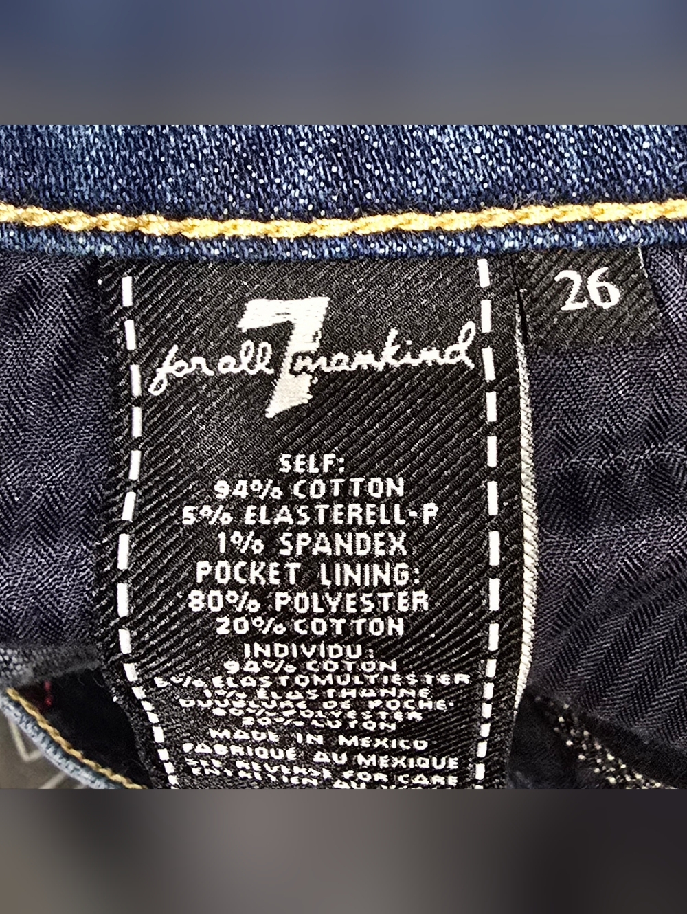 7 For All Mankind Cuffed Denim Shorts Size 26 - Picture 6 of 6